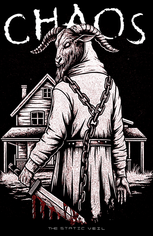CHAOS - Goat Man Horror Poster - The Static Veil