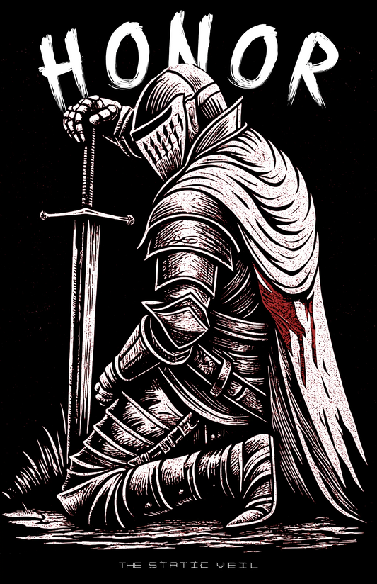 HONOR - Fallen Knight Gothic Poster - The Static Veil