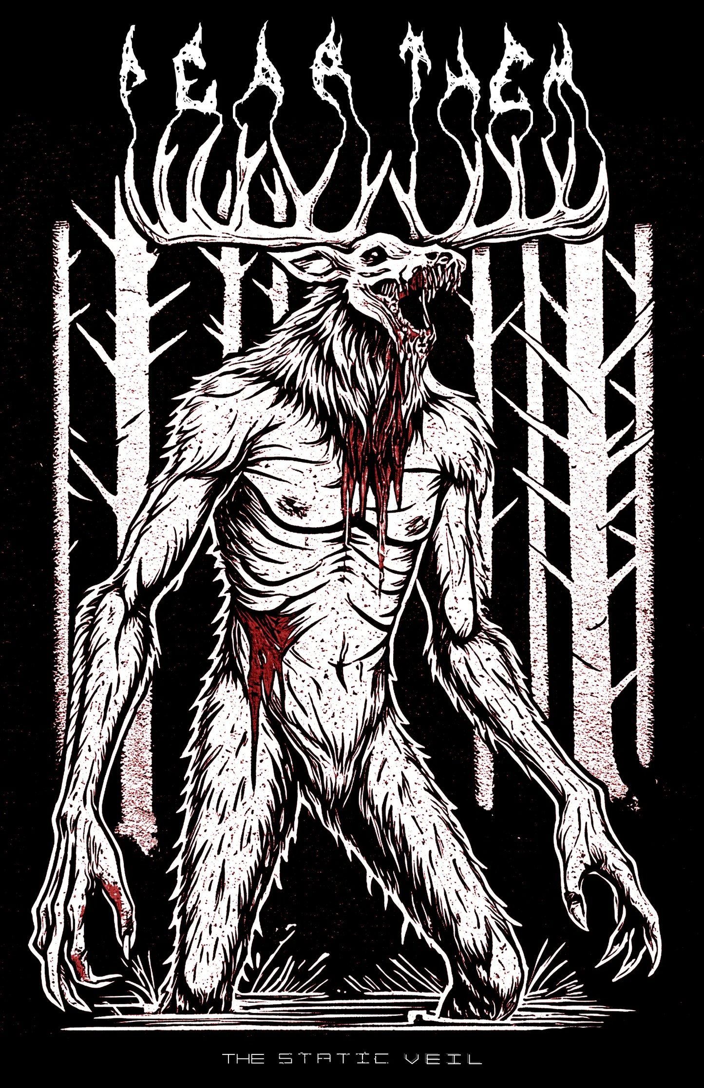 FEAR THEM - Wendigo Horror Poster - The Static Veil