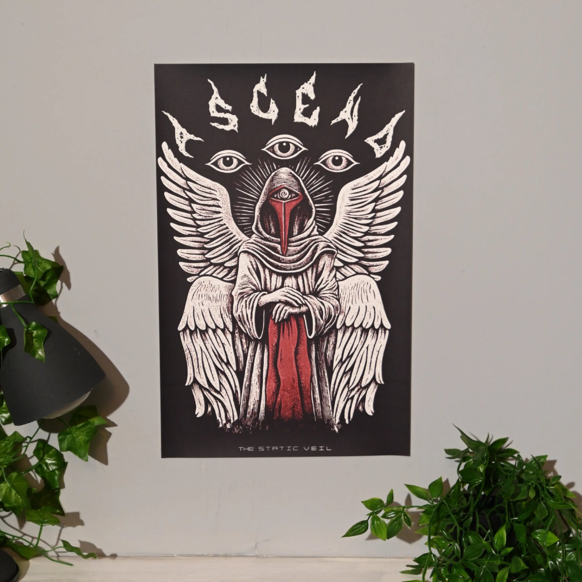 ASCEND - Fallen Angel Horror Poster - The Static Veil