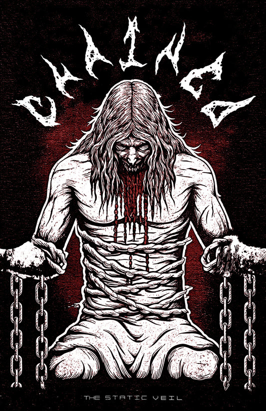 CHAINED - Monster Horror Poster - The Static Veil