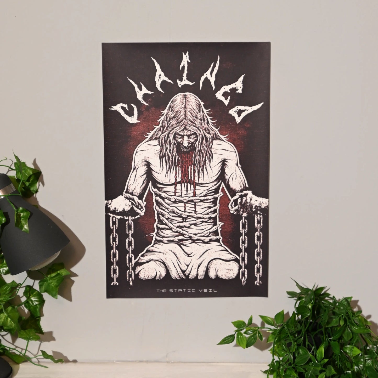 CHAINED - Monster Horror Poster - The Static Veil