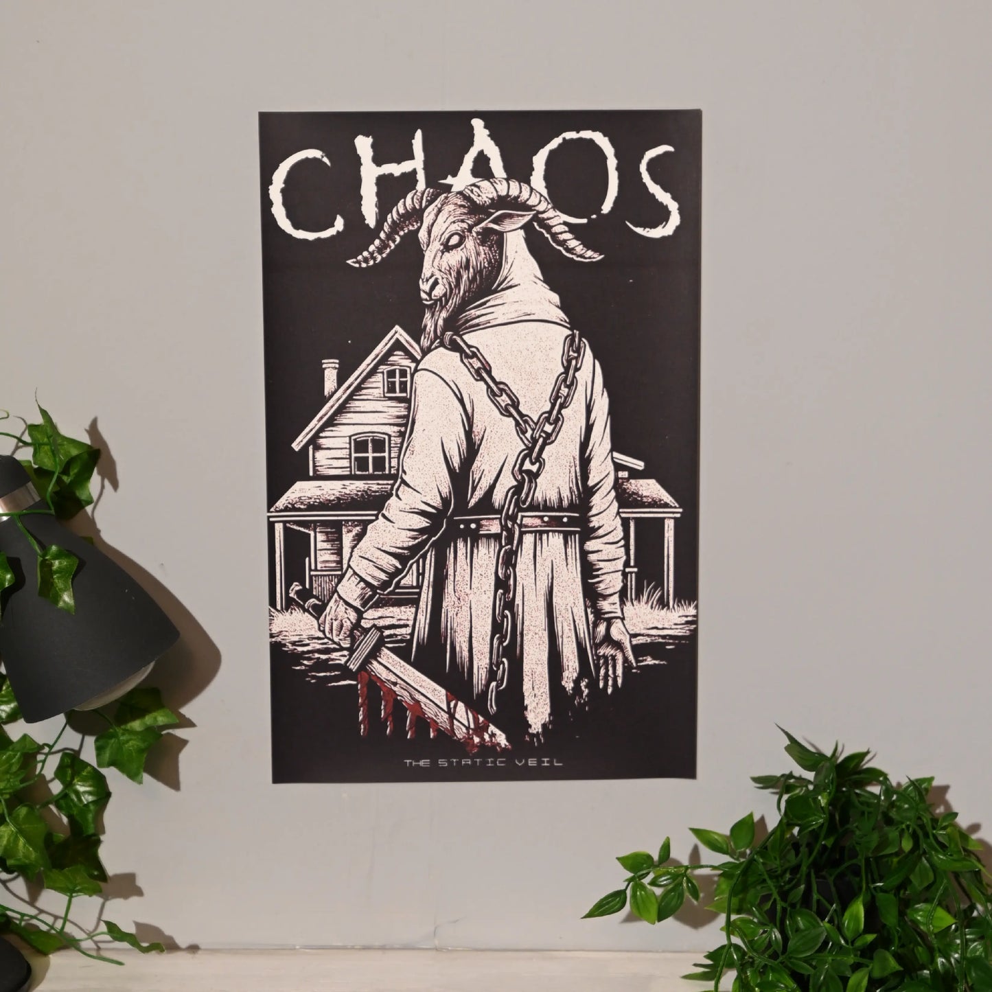 CHAOS - Goat Man Horror Poster - The Static Veil