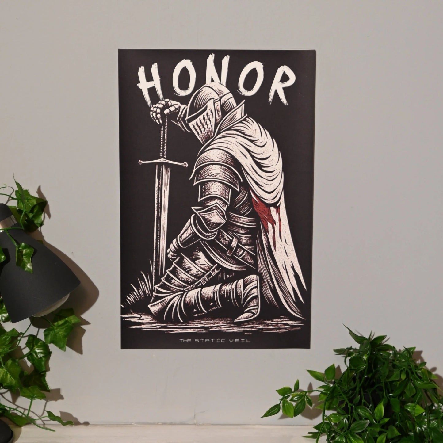 HONOR - Fallen Knight Gothic Poster - The Static Veil
