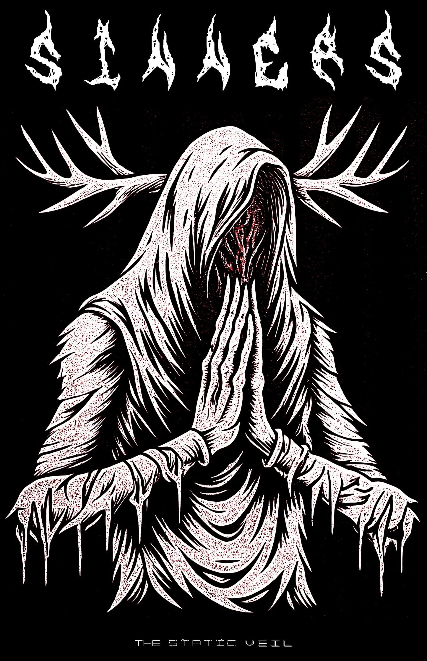 SINNERS - Antlered Horror Art Print - The Static Veil