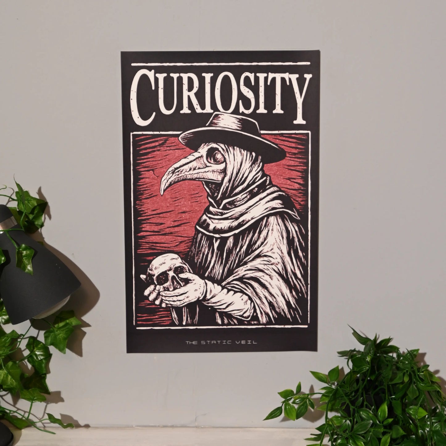 CURIOSITY - Plague Doctor Gothic Poster - The Static Veil