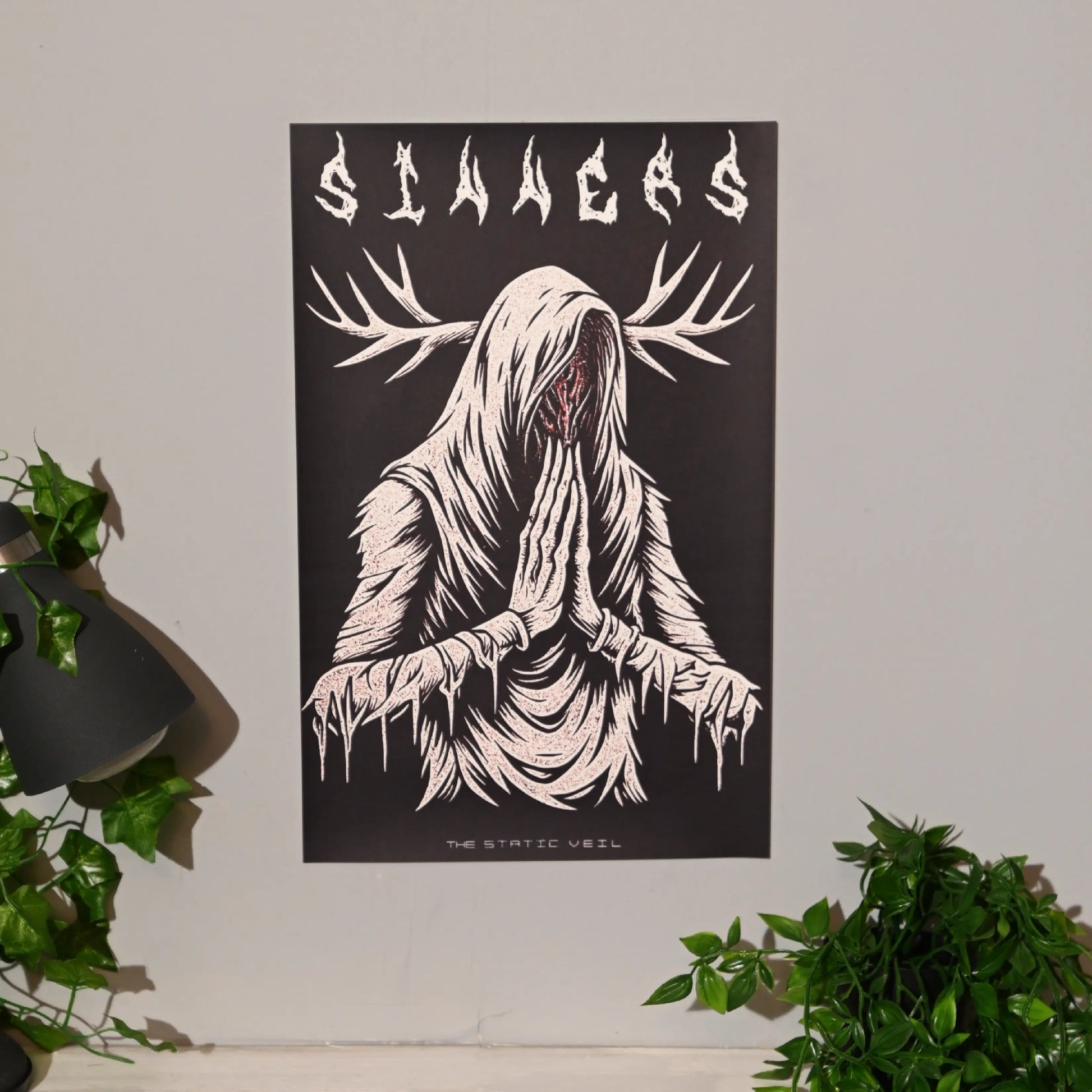 SINNERS - Antlered Horror Art Print - The Static Veil